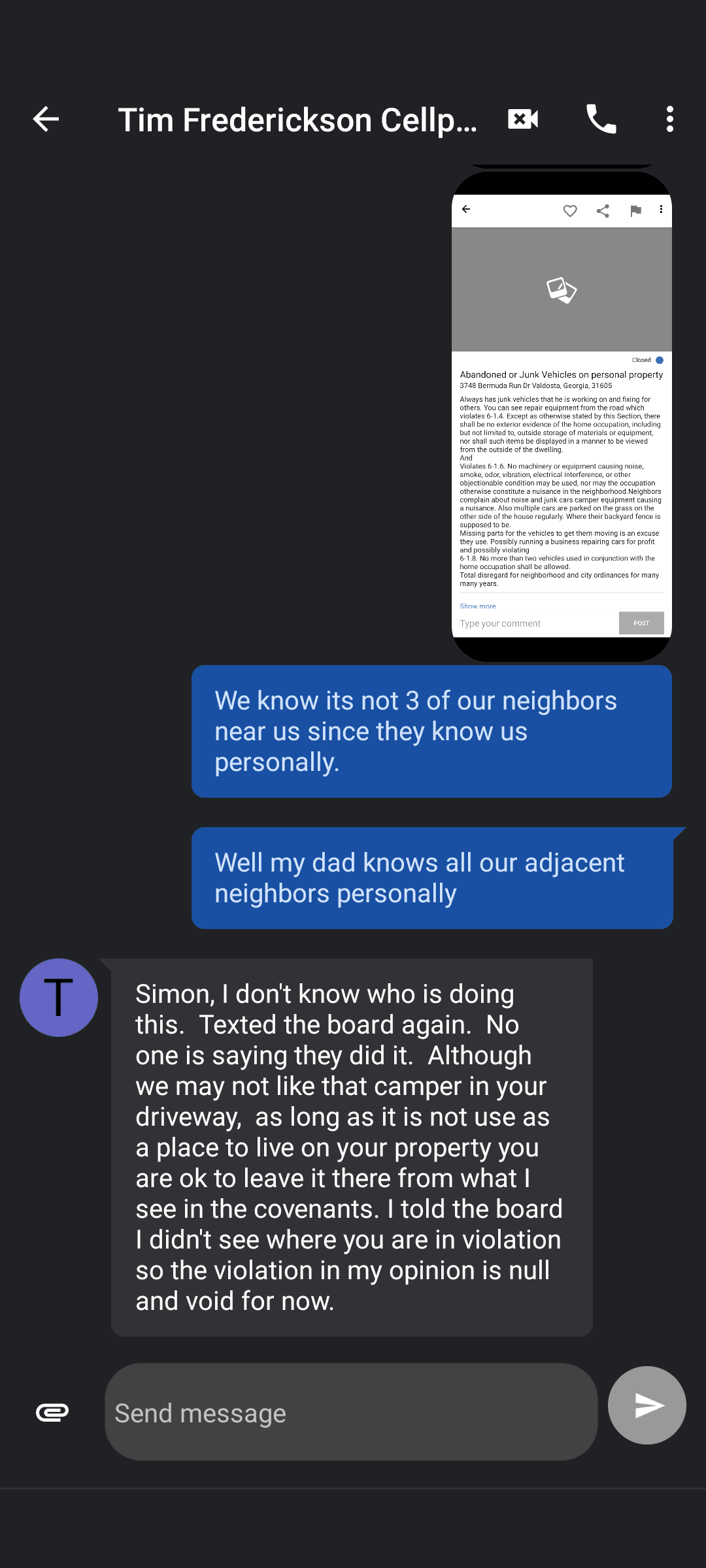 Tim Frederickson voids mailings, and cannot figure out who is the anonymous member.